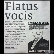 FLATUS VOCIS - Por MONTSERRAT ÁLVAREZ - Domingo, 25 de Febrero de 2018